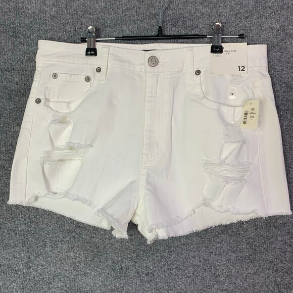 NEW Aeropostale Size 12 Distressed Vintage High Rise Shorty Shorts Stretch - Picture 1 of 12